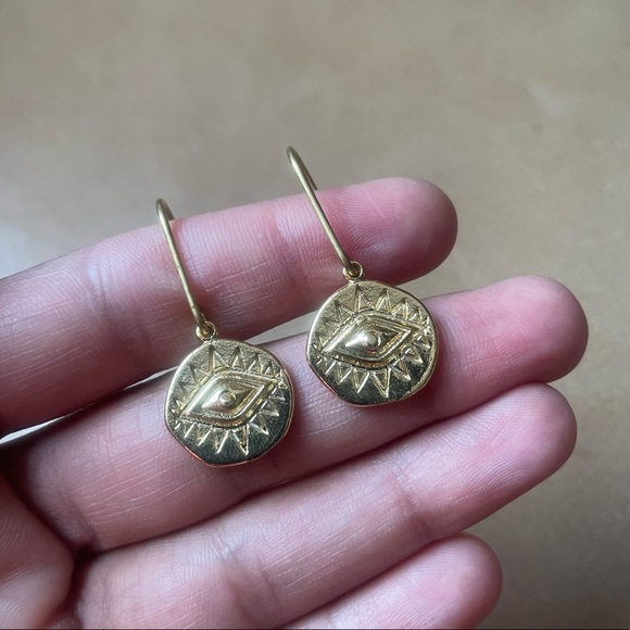 Jewelry - Evil eye 🧿 brass earrings charm pendant gold
